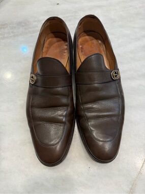 Gucci Dark Brown Leather Horsebit Loafers